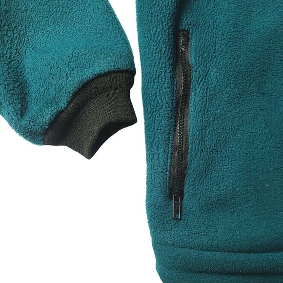 Vtg USA Cabelas Fleece Polartec Jacket Zippered Men's Size Large 90's Teal Green - Picture 6 of 9